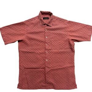 Bugatchi Uomo Short Sleeve Button Up Men’s Shirt Size M Plaid Check Pattern